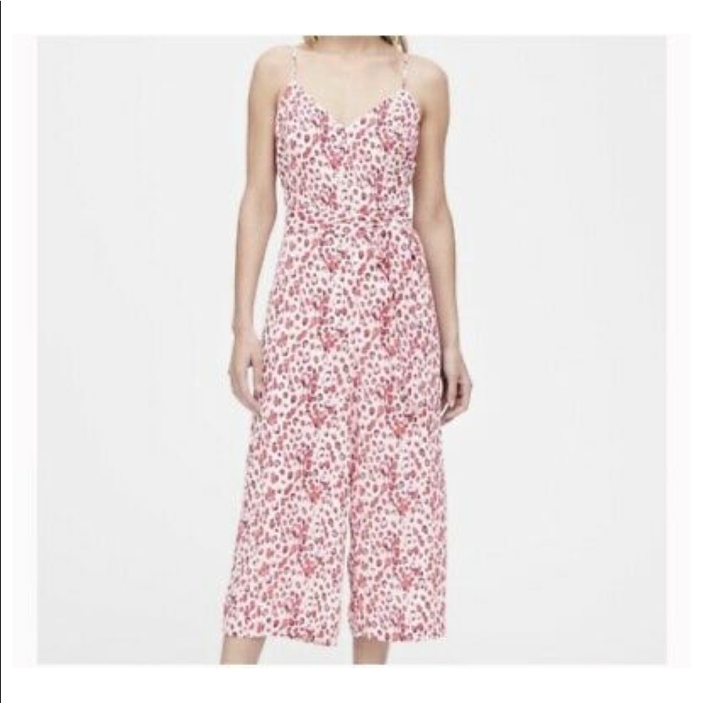 Banana Republic Pink and White Jumsuit